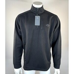 Callaway Golf Ottoman Quarter Zip Base Layer Pullover Mens L NWT Opti-Dri Black
